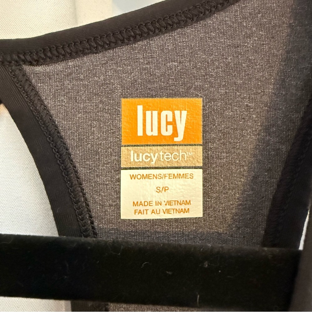 Lucy Gray Racerback Workout Tank Yoga Athletic Activewear Top Women Small - Picture 2 of 10